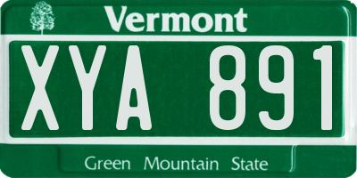 VT license plate XYA891