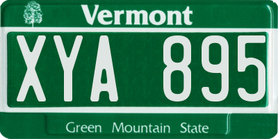 VT license plate XYA895