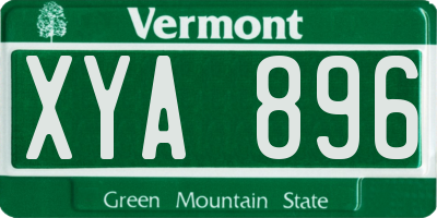 VT license plate XYA896