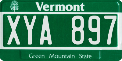 VT license plate XYA897