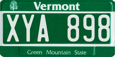 VT license plate XYA898