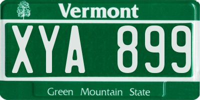 VT license plate XYA899
