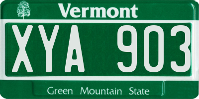 VT license plate XYA903
