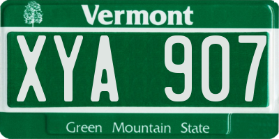VT license plate XYA907
