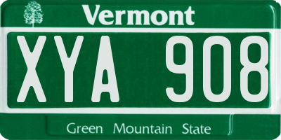 VT license plate XYA908