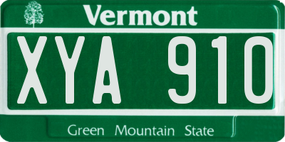 VT license plate XYA910