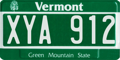 VT license plate XYA912