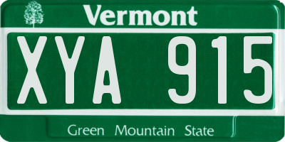 VT license plate XYA915
