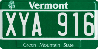 VT license plate XYA916