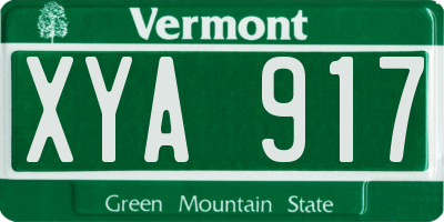 VT license plate XYA917