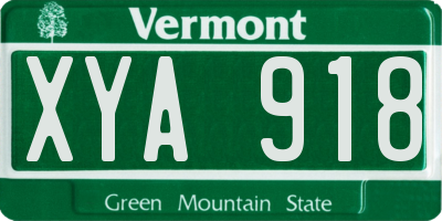VT license plate XYA918