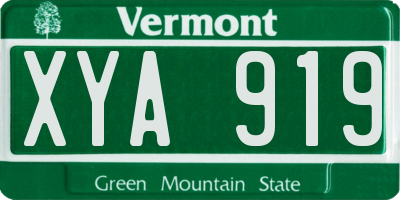 VT license plate XYA919