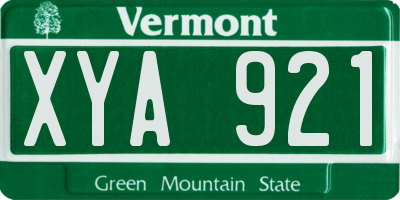 VT license plate XYA921