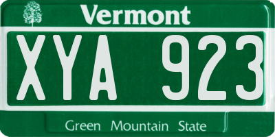 VT license plate XYA923