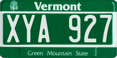 VT license plate XYA927