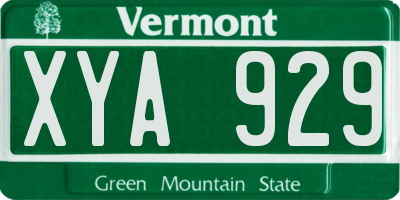 VT license plate XYA929