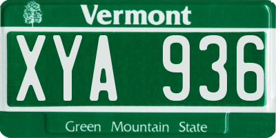 VT license plate XYA936