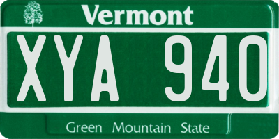 VT license plate XYA940