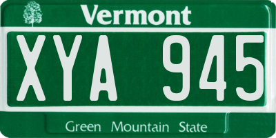 VT license plate XYA945
