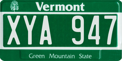 VT license plate XYA947