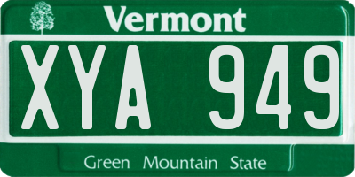 VT license plate XYA949