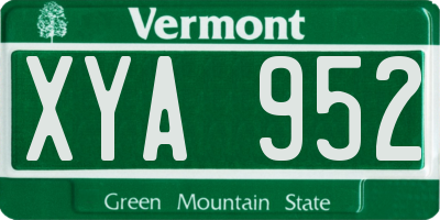 VT license plate XYA952