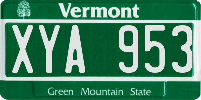 VT license plate XYA953