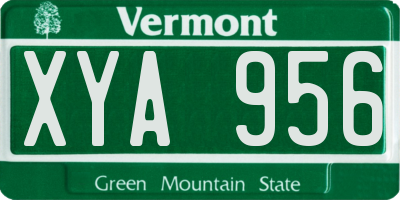 VT license plate XYA956