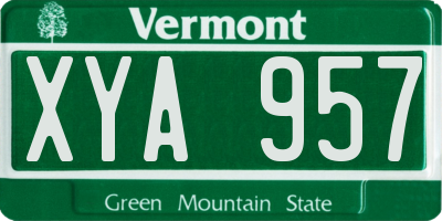 VT license plate XYA957