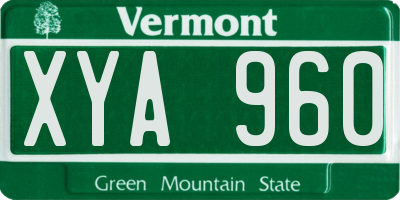 VT license plate XYA960