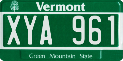 VT license plate XYA961