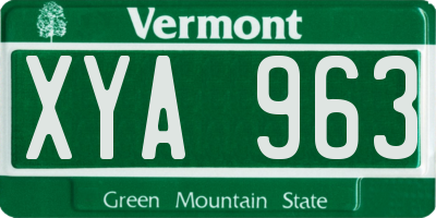 VT license plate XYA963