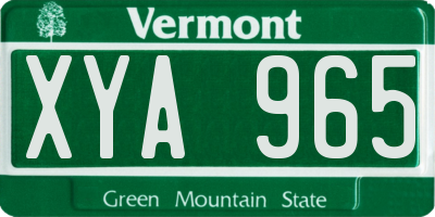 VT license plate XYA965