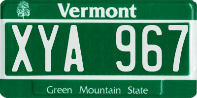 VT license plate XYA967