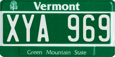 VT license plate XYA969