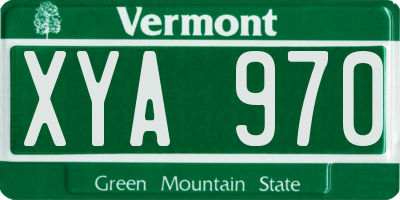 VT license plate XYA970