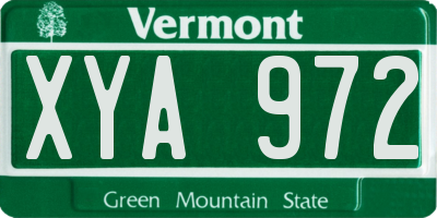 VT license plate XYA972