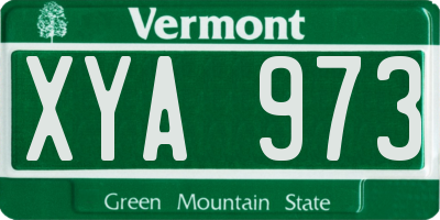 VT license plate XYA973