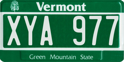 VT license plate XYA977