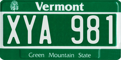 VT license plate XYA981