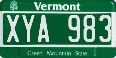 VT license plate XYA983
