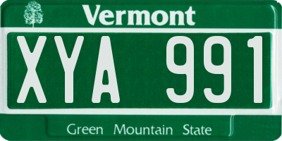 VT license plate XYA991