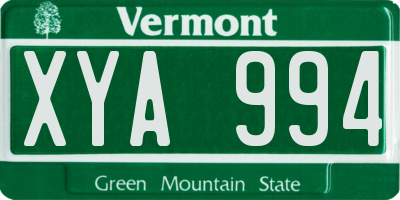 VT license plate XYA994
