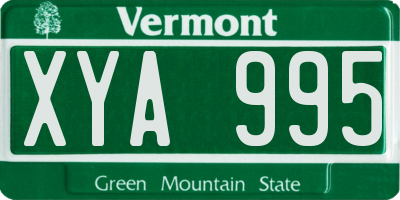 VT license plate XYA995