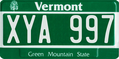 VT license plate XYA997