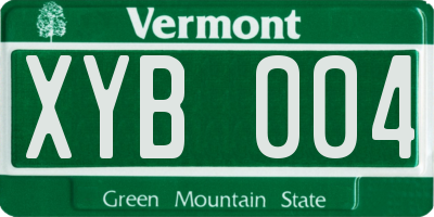 VT license plate XYB004