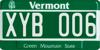 VT license plate XYB006