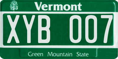 VT license plate XYB007