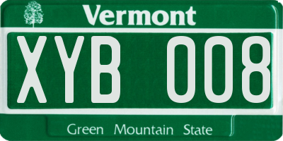 VT license plate XYB008