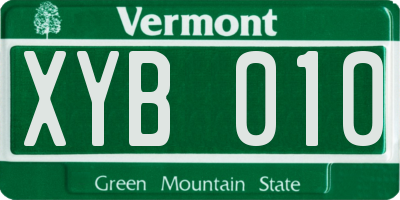 VT license plate XYB010